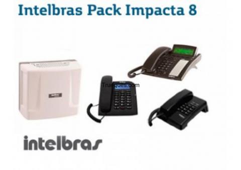 central intelbras impacta 16 de configuración para 4 líneas análogas x 8 anexos analógicos.