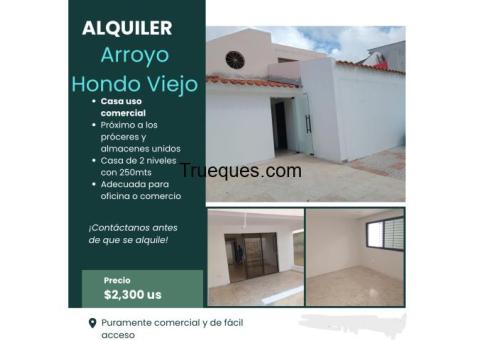 Alquilo casa uso comercial arroyo hondo viejo