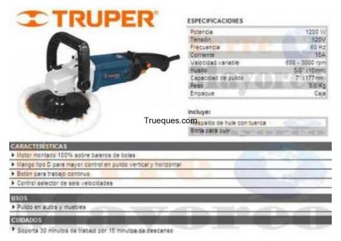 Pulidora profesional marca trupper