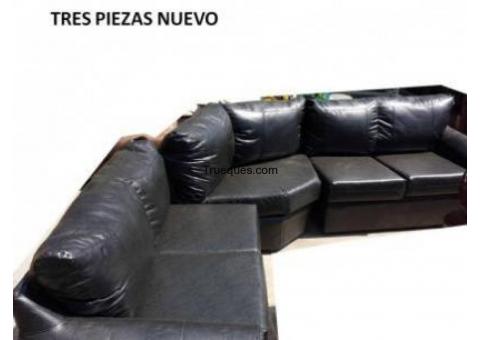 Sillon tres cuerpos cuerina muy bueno nuevo