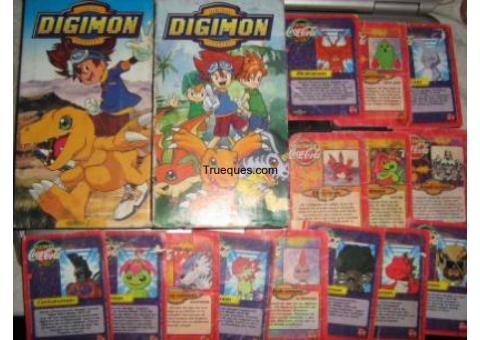 Digimon , cards pack coca cola , vhss videos 6 capitulos