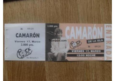 Entrada concierto de camarón de la isla año 1988 en madrid