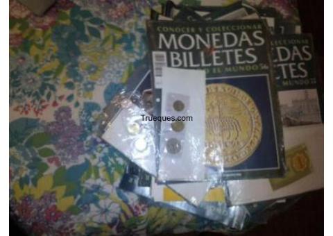 Fasciculos de monedas y billetes del mundo,