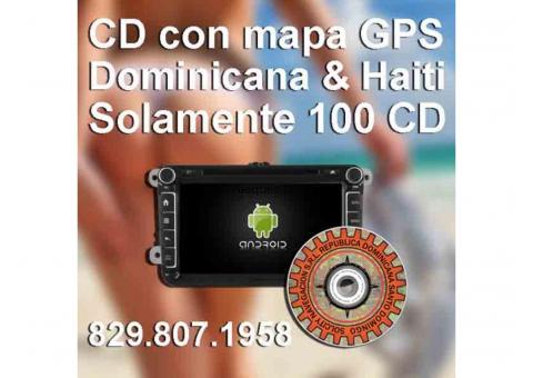 Gps para el radio del vehiculo. gps mapa dominicano & haiti en cd by solcity