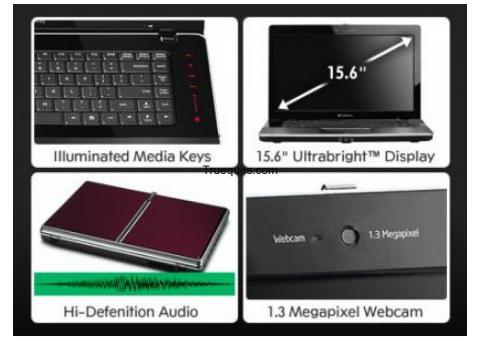 Notebook gateway teclado con luz