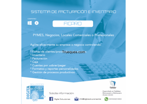 Sistema de facturación, inventario y control de procesos. ficpro