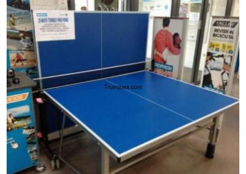 Mesa de ping-pong azul celeste artengo. poco usado