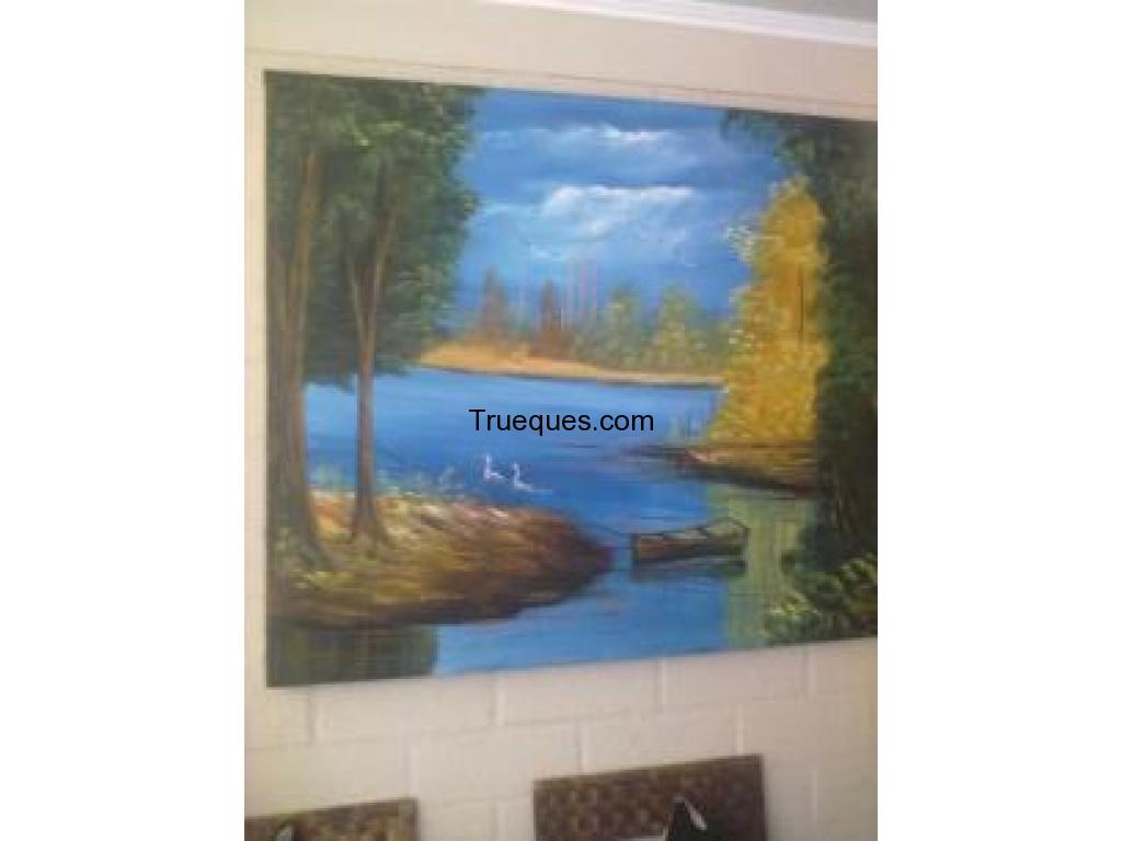 Cuadro en oleo de paisaje natural aprox 120×120