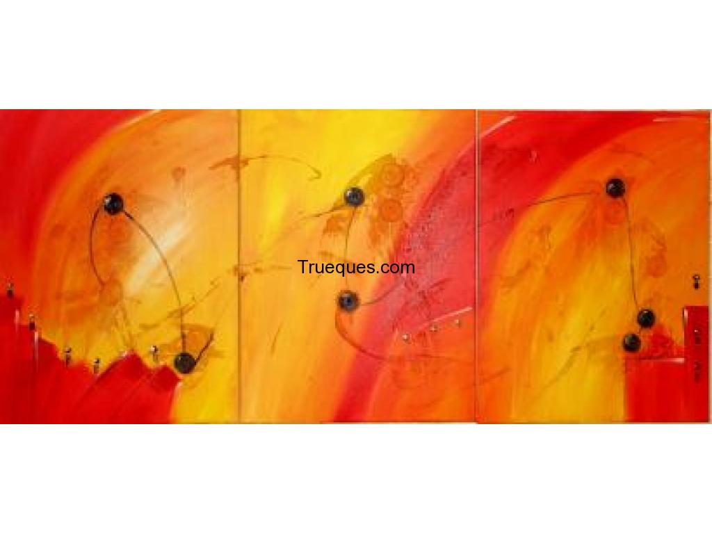 Cuadro triptico 180×80 con textura