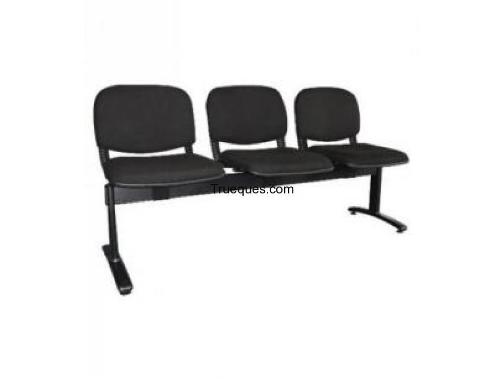 Sillas tandem roma de 3 puestos ideal para clinicas hospitales oficinas etc