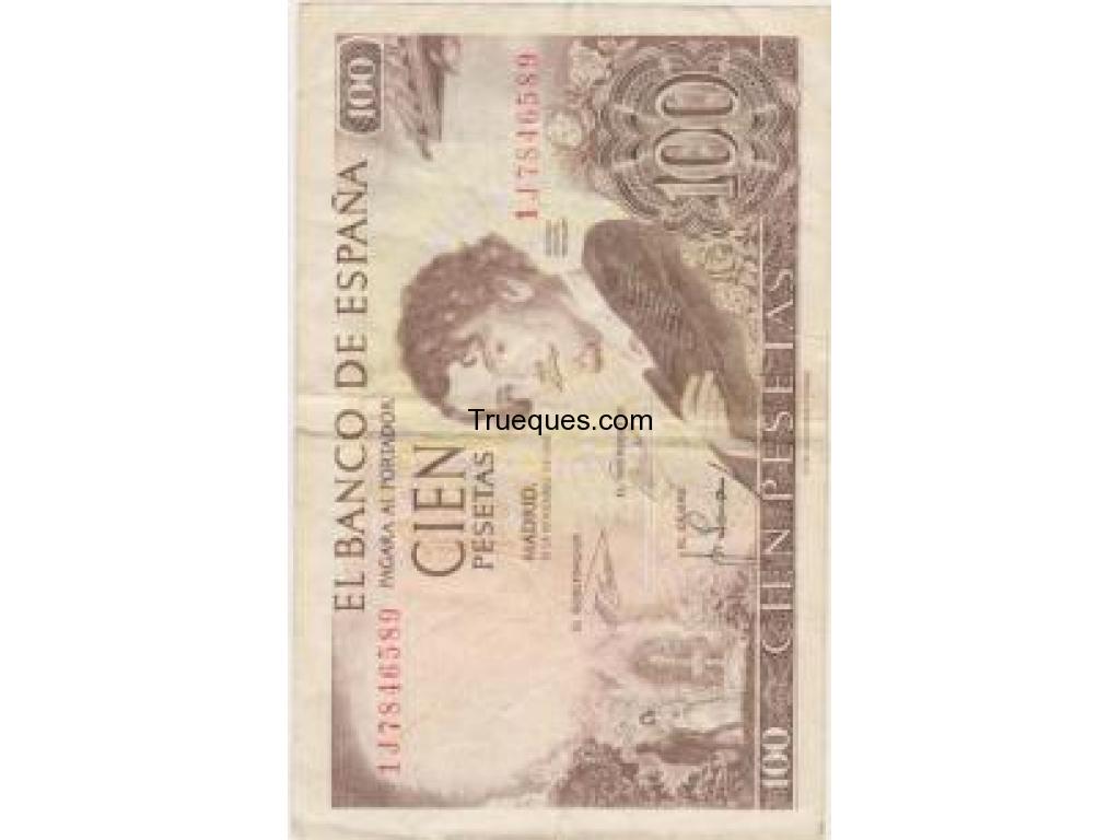 100 pesetas con la imagen gustavo adolfo becquer