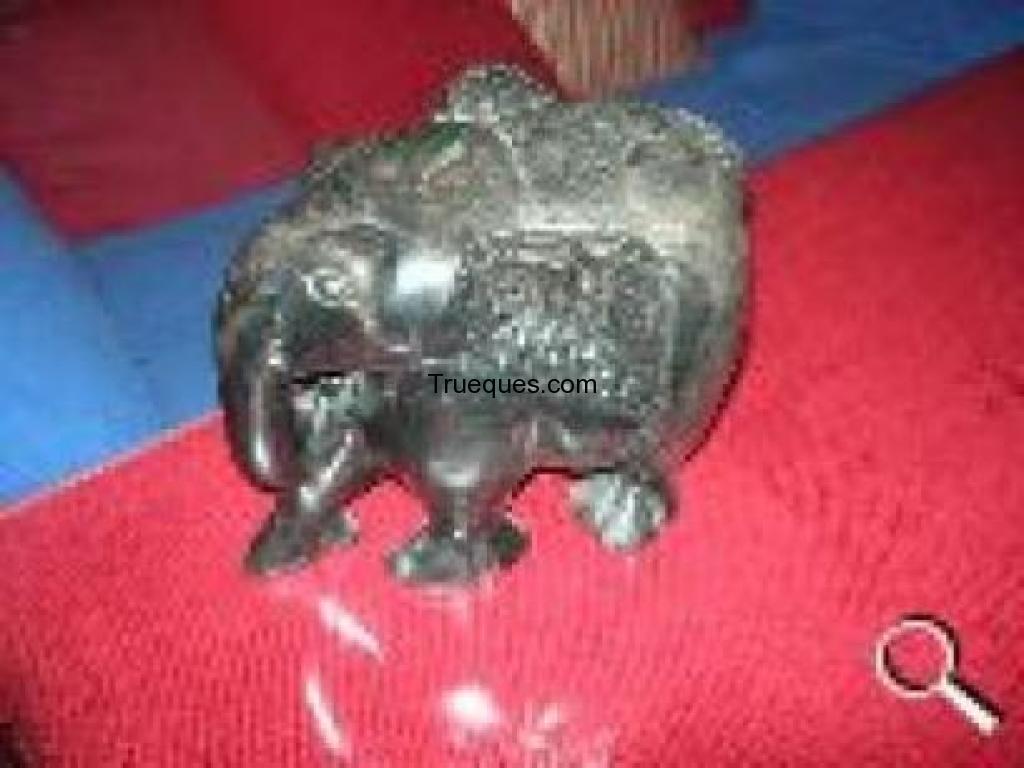 2 tallas de madera maciza 2 elefantes de la guinea