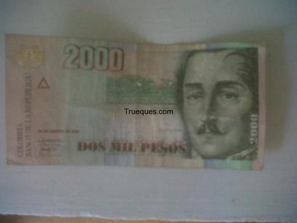 Billete de 2000 pesos colombianos