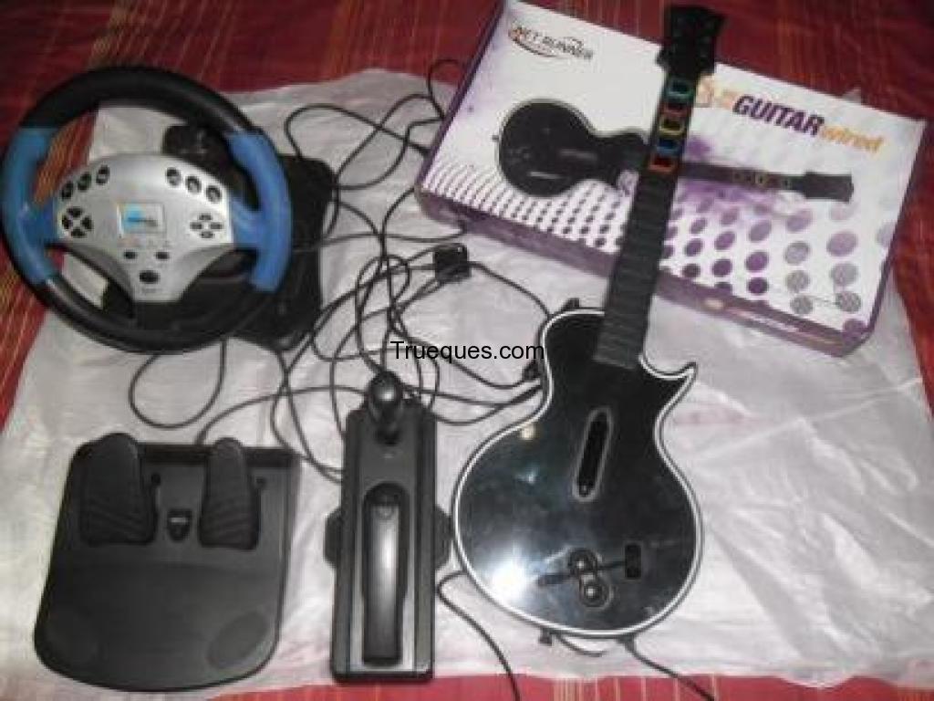 Permuto volante y guitarra para ps2