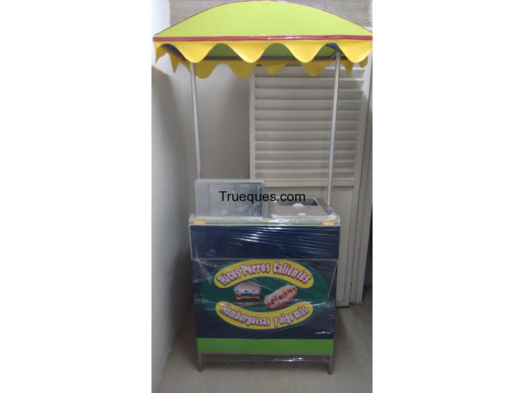 Carro de perro y hamburguesas