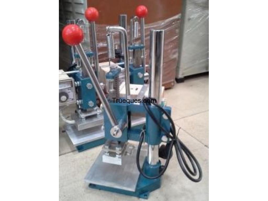 Maquina estampado imprime en cuero