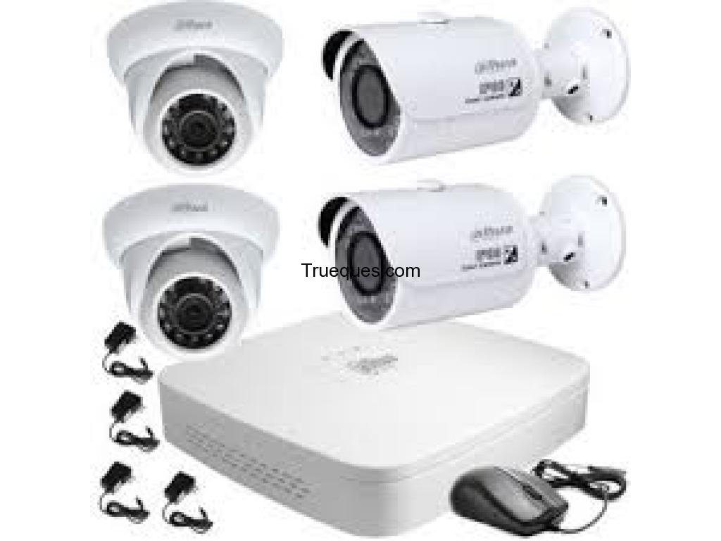Dvr dahua de 4 canales 2 camaras dahua de 800 tvl hd disco duro de una tera