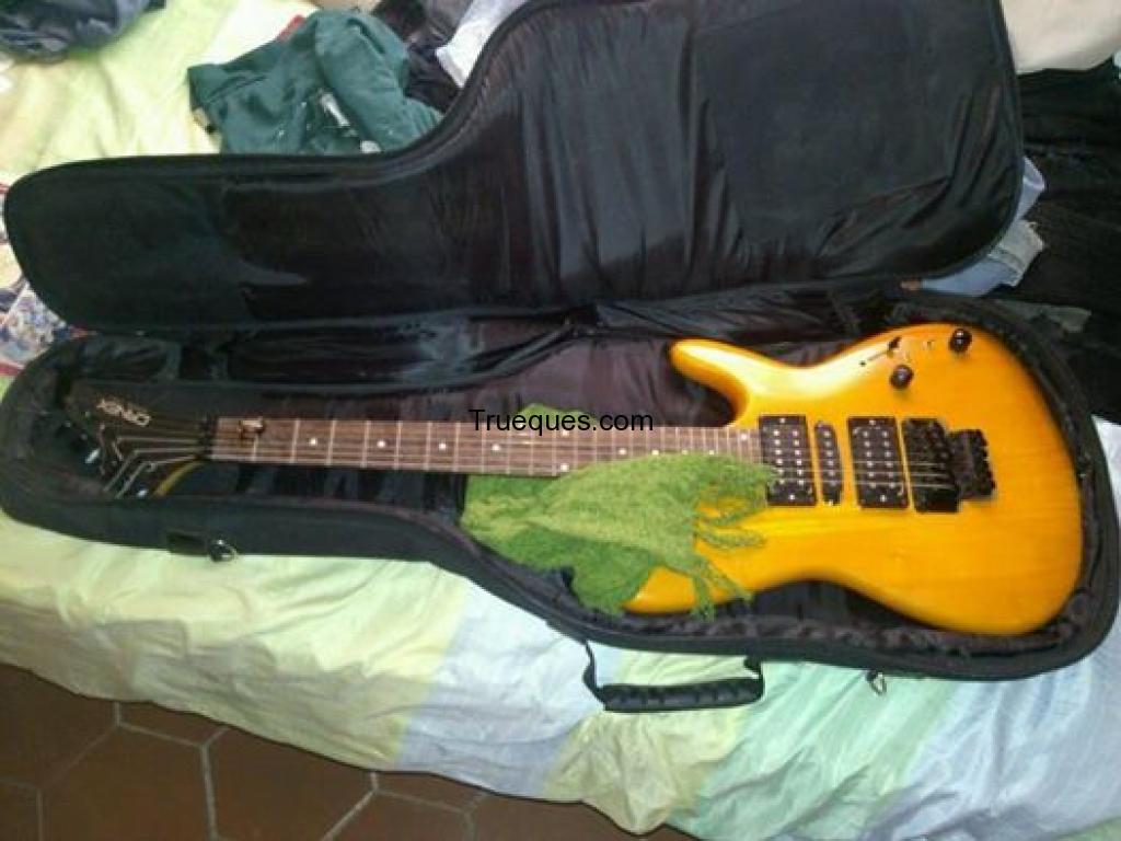 Guitarra electrica canex modificada electronicamente con preamplificador activo