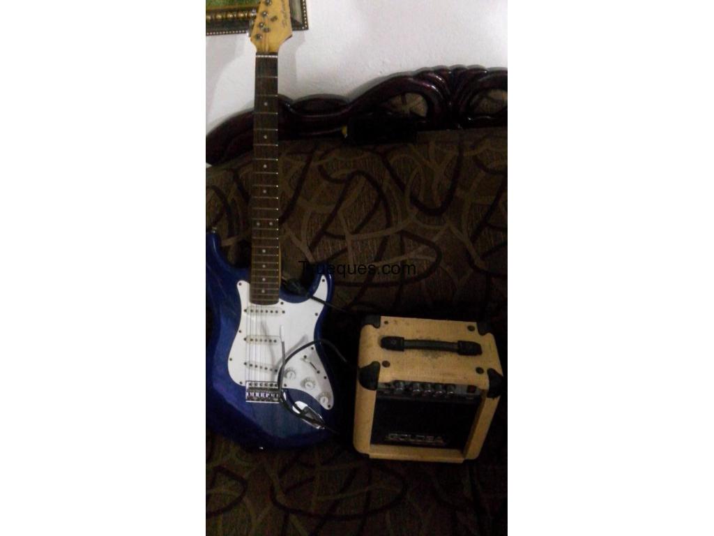 Guitarra electrica palmer color azul