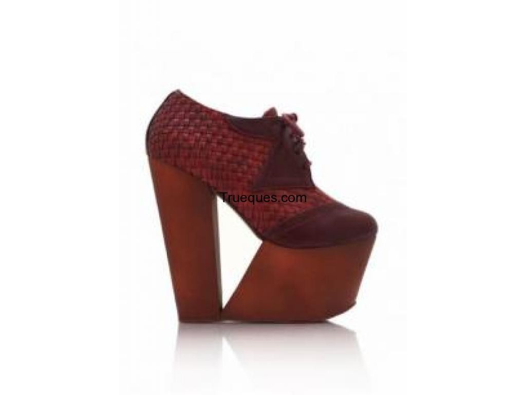 Plataformas muy fashionistas oxford cuero vegetariano