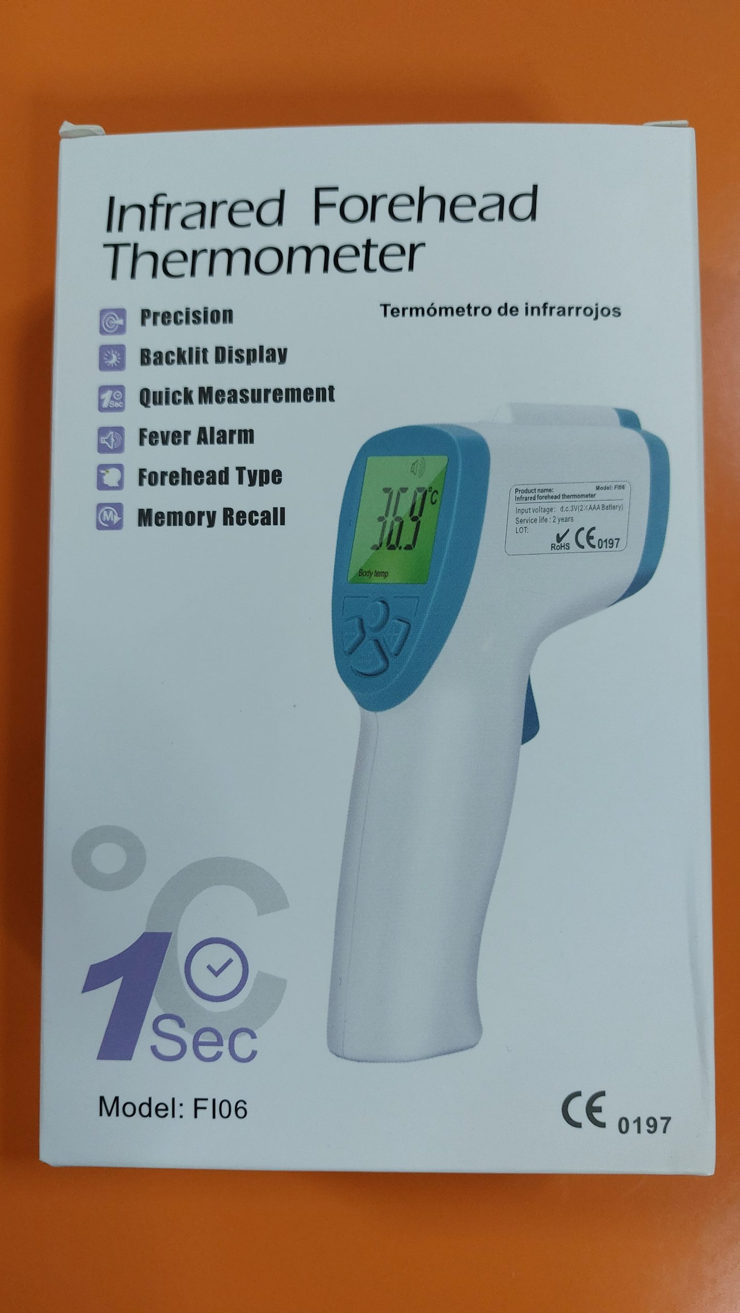 Termometro infrarrojo uso en personas